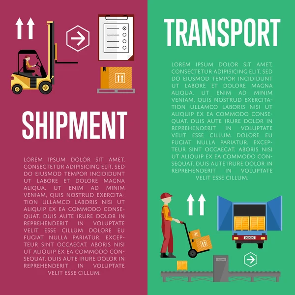 Envío en infografías de almacén — Archivo Imágenes Vectoriales
