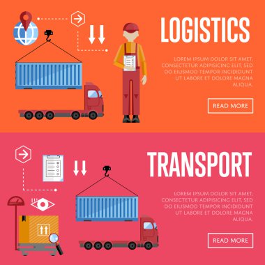 Dağıtım ve lojistik afiş kümesi