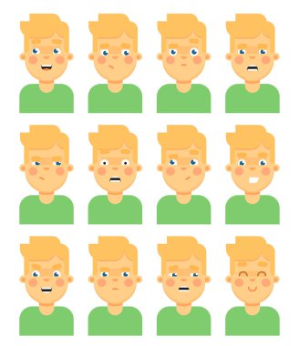 Beyaz arka planda yüz duygusal simgesi