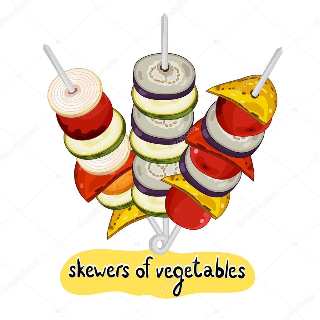 Assorted delicious grilled vegetable Stock Vector Image by