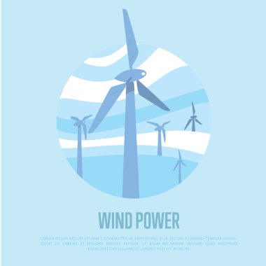 Wind power banner. Renewable resources concept.