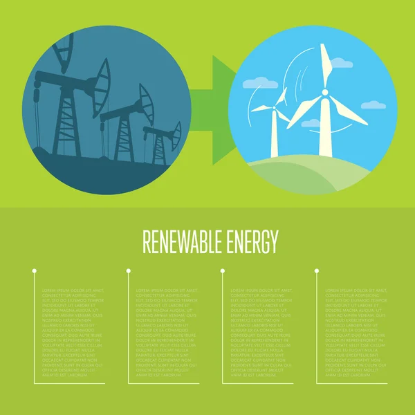 Evolución de la contaminación industrial a la energía ecológica — Vector de stock