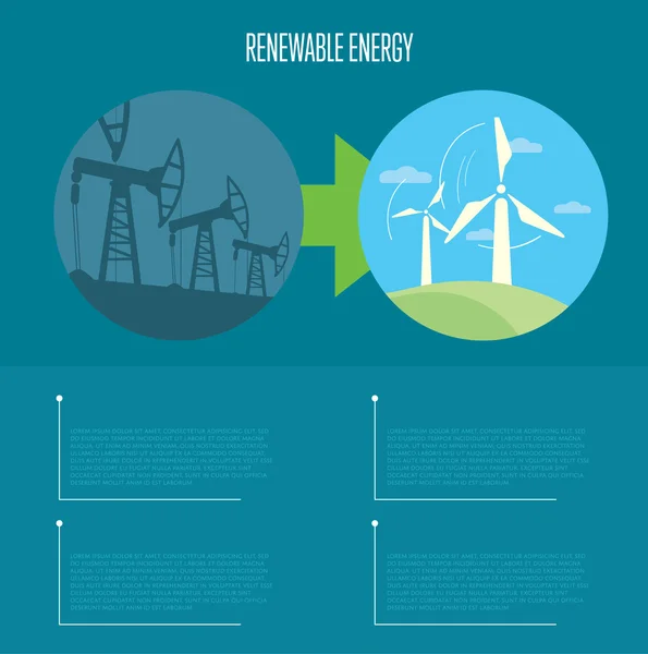 産業公害から環境エネルギーへの進化 — ストックベクタ