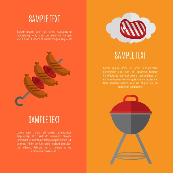 Barbecue grill bannières verticales ensemble — Image vectorielle