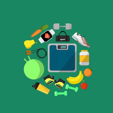 Fitness ve sağlıklı yaşam afiş