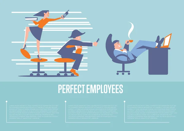 Perfekt anställda banner med affärsfolk — Stock vektor