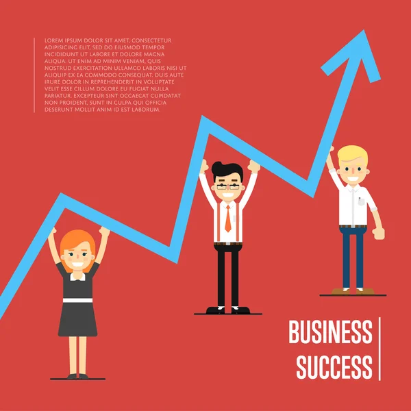 Business success banner with peole — Stock Vector