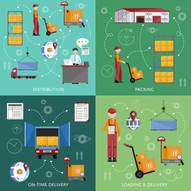 Ambarı işlemek infographics dört afiş.