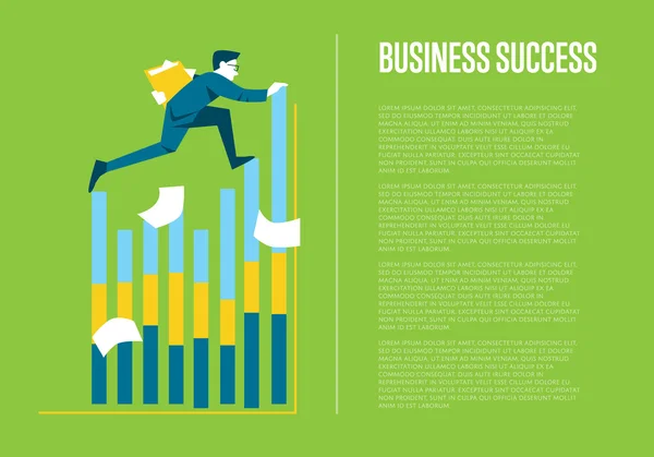 Business Success banner med affärsman — Stock vektor