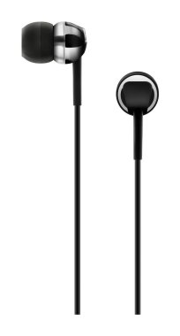 Gerçekçi müzik kulaklığı beyaz arkaplanda izole edilmiş