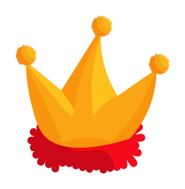 Beyaz arka planda izole edilmiş şirin palyaço şapkası