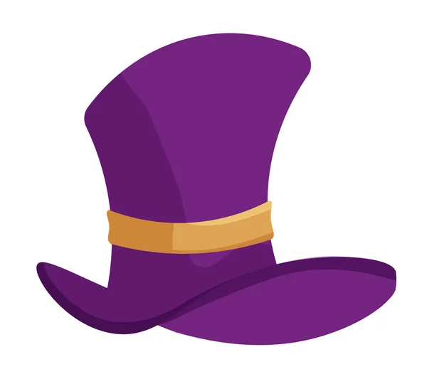 Chapeau cylindre violet isolé sur fond blanc — Image vectorielle