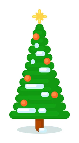 Mutlu kış tatilleri için izole edilmiş yeşil xmas ağacı — Stok Vektör
