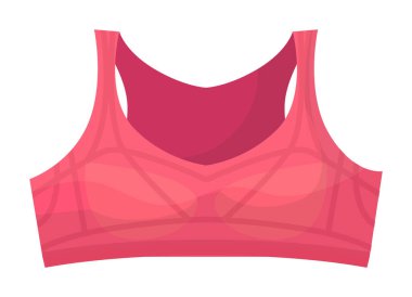 Kusursuz şekillendirilmiş sutyen. Beyaz arka planda izole edilmiş kusursuz şekilli sutyen. Etkin kadın vektör illüstrasyonu için meme destekçisi