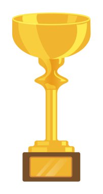 Kazanan altın kupa kupası beyaz arka planda izole edilmiş.