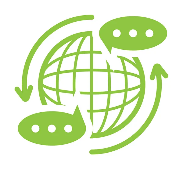 Global Kommunikationsikon Global Kommunikation Och Sociala Medier Nätverk Trådlös Anslutning — Stock vektor