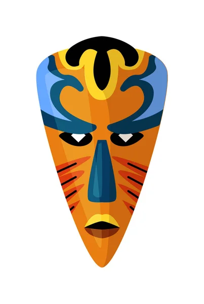 Máscara Tribal Étnica Triângulo Forma Esculpida Máscara Tribal Étnica Afro — Vetor de Stock