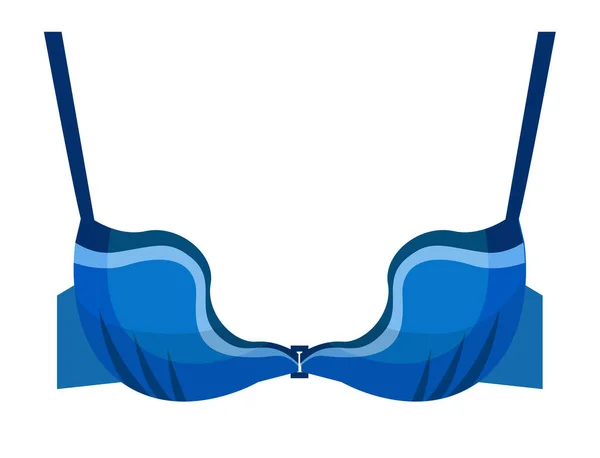 Sujetador Mujer Maravilla Vector Ilustración Sujetador Azul Hebilla Frontal Modelo — Vector de stock