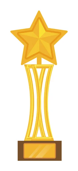 Trofeo Deportivo Ganador Estrella Dorada Aislado Blanco — Archivo Imágenes Vectoriales