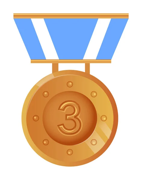 Médaillon Épingle Récompense Bronze 3Ème Place Insigne Honneur — Image vectorielle