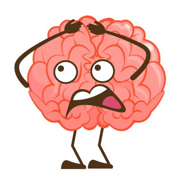 Korkak korkak beyin beyaz arka planda izole edilmiş.