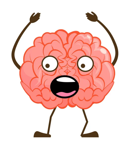 Emoticon Cérebro Chocado Gritando Segurando Cabeça Branco —  Vetores de Stock