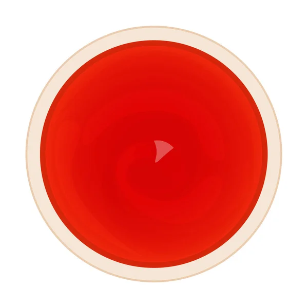 Tomate Salsa Ketchup Bowl Vista Superior Aislado Blanco — Archivo Imágenes Vectoriales