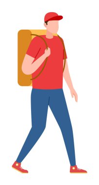 Paket teslimatçısı beyaz paketle izole edilmiş.