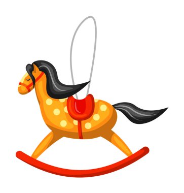 Beyaz arka planda izole edilmiş sallanan at Noel oyuncağı.