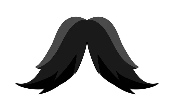 Long Mâle Noir Moustache Shaggy Isolé Sur Fond Blanc — Image vectorielle