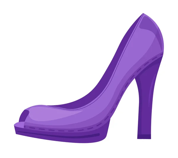 Feminino Dedo Aberto Sapato Salto Alto Isolado Fundo Branco — Vetor de Stock