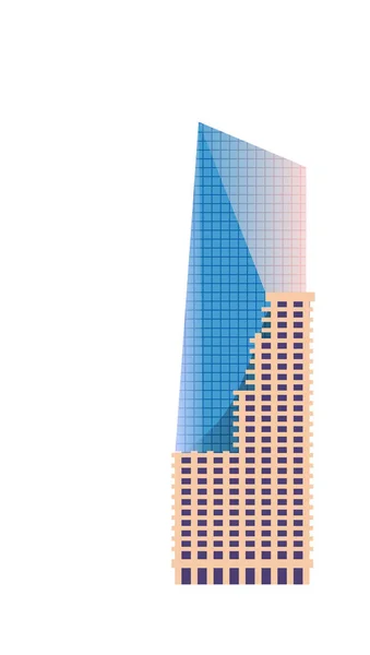 Ουρανοξύστης Χτίσει Την Αρχιτεκτονική Απομονώσει Λευκό Φόντο — Διανυσματικό Αρχείο