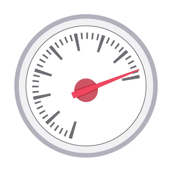 Speedometer Menunjukkan Kecepatan Tinggi Terisolasi Pada Latar Belakang Putih - Stok Vektor