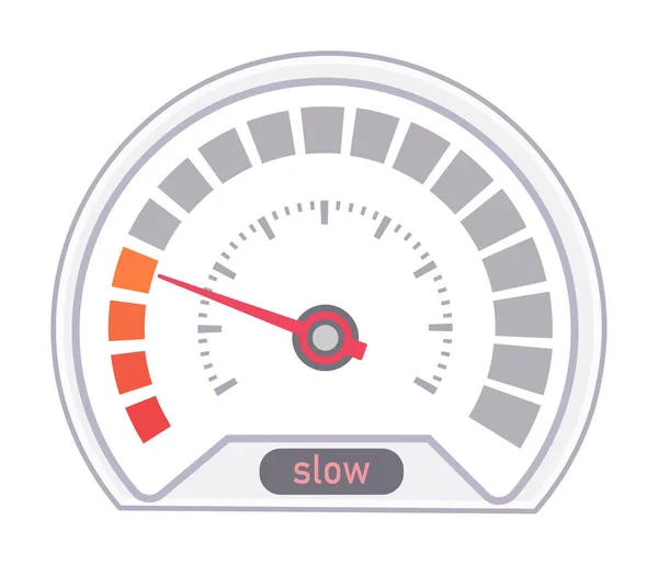 Speedometer Digital Menunjukkan Kecepatan Lambat Terisolasi Pada Warna Putih - Stok Vektor