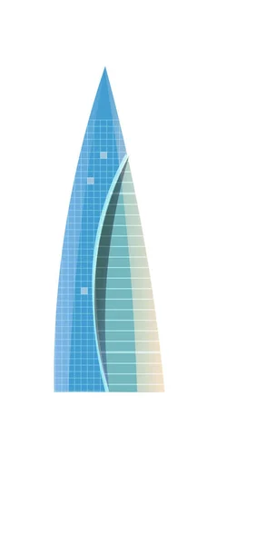 Cone Σχήμα Ουρανοξύστης Χτίσει Την Αρχιτεκτονική Που Απομονώνονται Λευκό — Διανυσματικό Αρχείο
