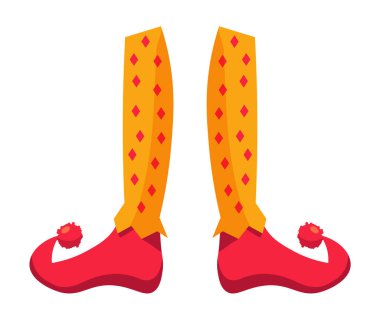 Çizgi film cüce bacağı beyaz arkaplanda izole edildi