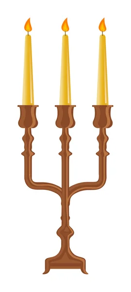 Classic candelabra isolated on white background — Stock Vector