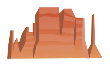 Kumlu dağ tepesi beyaz arkaplanda izole edilmiş