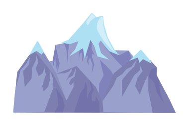 Buzlu zirvesi beyaz arka planda izole edilmiş dağ