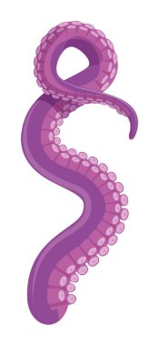 Ahtapot su altı deniz hayvanı dokunaçları beyaz üzerinde