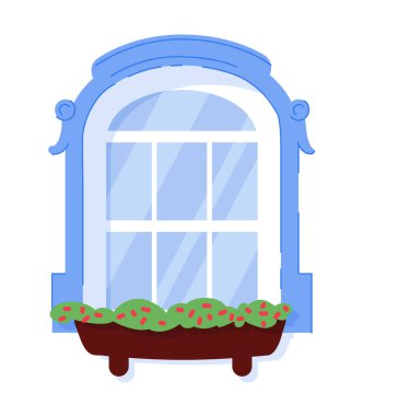 Beyaz üzerine izole edilmiş kemerli pencere mimarisi