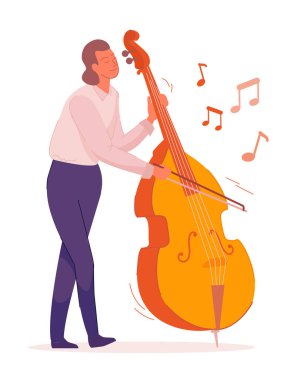 Çift basçı beyaz arkaplanda izole