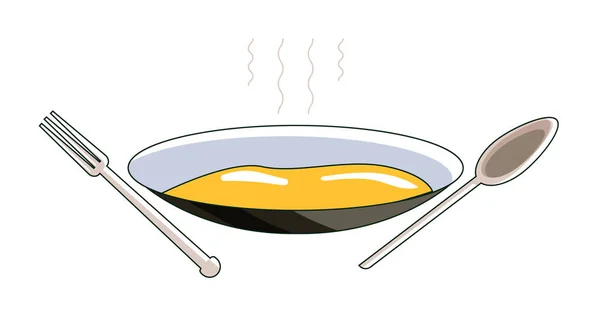 Alimentación saludable en plato aislado sobre fondo blanco — Vector de stock