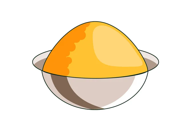 Vařené jídlo v misce izolované na bílém pozadí — Stockový vektor