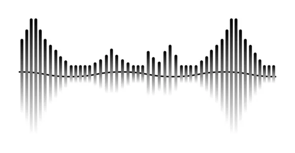 白で分離されたオーディオと音楽の振動再生 — ストックベクタ