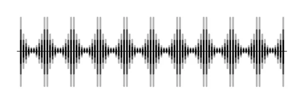 Halvton ljudvåg mönster isolerad på vit — Stock vektor