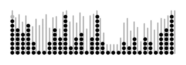 Hanghullám chart kör és vonal elszigetelt fehér — Stock Vector