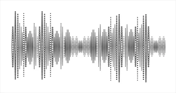 Digitálisan generált hanghullám elszigetelt fehér — Stock Vector