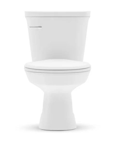 Toalettskål med lock vit mockup isolerad på vit — Stock vektor