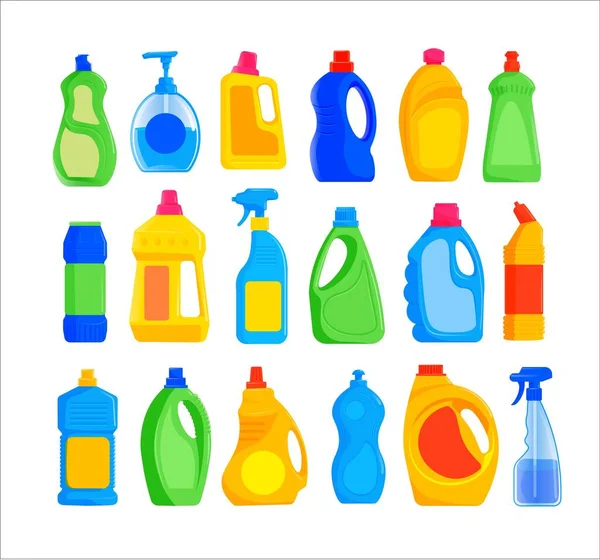 Zestaw butelek detergent — Wektor stockowy